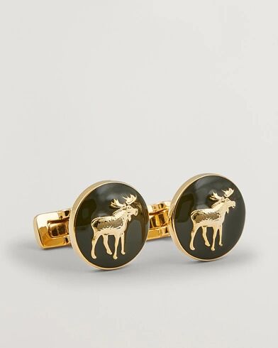 Skultuna Cuff Links Hunter The Moose Gold/Green