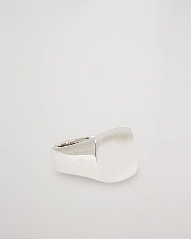 Wood Cushion Polished Ring Silver