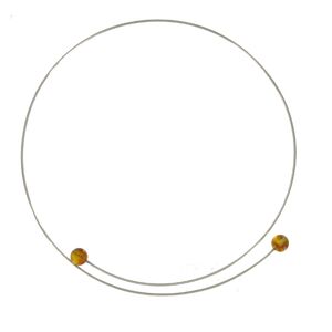 LES POULETTES BIJOUX Collier Ras de Cou Argent et Perles Ambre Jaune