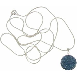 LES POULETTES BIJOUX Collier Boule à Facettes Strass Bleu Nuit