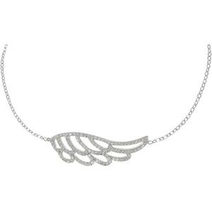 LES POULETTES BIJOUX Collier Argent Aile d'Ange et Strass