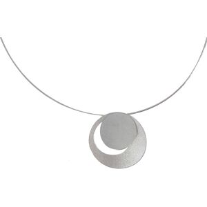 LES POULETTES BIJOUX Collier Soleil et Lune Argent Rhodie Brosse