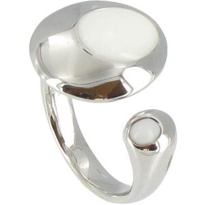 LES POULETTES BIJOUX Bague Atoll Argent 925 et Agate Blanche