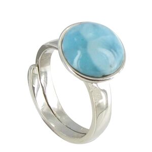 LES POULETTES BIJOUX Bague Argent Demi Sphère de Larimar