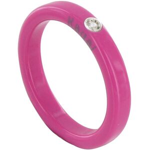 LES POULETTES BIJOUX Bague Diamant Blanc Resine Fuchsia et Argent