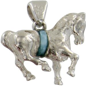 LES POULETTES BIJOUX Pendentif Cheval Argent Rhodie et Larimar