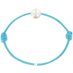 LES POULETTES BIJOUX Bracelet La Perle de Culture Blanche des Poulettes - Colors - Turquoise