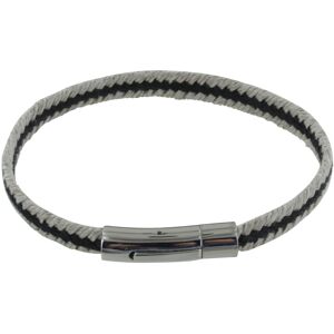 LES POULETTES BIJOUX Bracelet Homme Tresse en Lin Noir et Beige