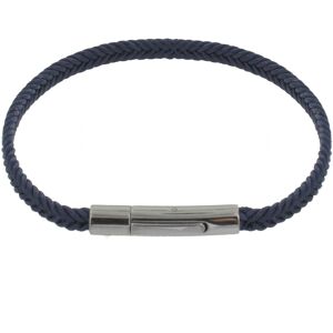 LES POULETTES BIJOUX Bracelet Homme Tresse en Coton Bleu Fonce