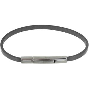 LES POULETTES BIJOUX Bracelet Femme Cuir Simple Fermoir Acier Inoxydable - Colors - Gris