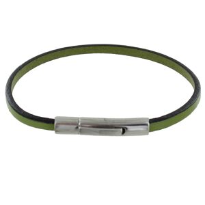 LES POULETTES BIJOUX Bracelet Femme Cuir Simple Fermoir Acier Inoxydable - Colors - Vert