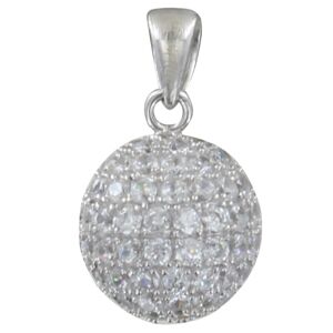 LES POULETTES BIJOUX Pendentif Argent Rhodie Bille de Strass et Arabesque