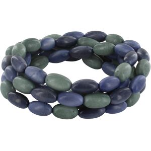 LES POULETTES BIJOUX Collier ou Bracelet Elastique Graines de Tagua Degrade Gris Bleu