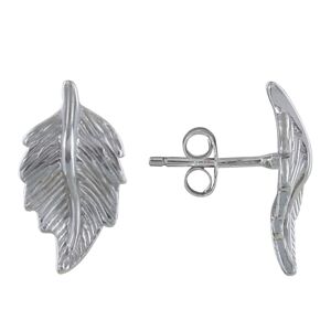 LES POULETTES BIJOUX Boucles d'Oreilles Argent Rhodie Feuilles