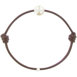 LES POULETTES BIJOUX Bracelet La Perle de Culture Blanche des Poulettes - Classics - Marron clair