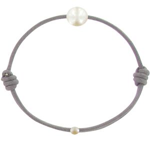 LES POULETTES BIJOUX Bracelet La Perle de Culture Blanche des Poulettes - Classics - Gris