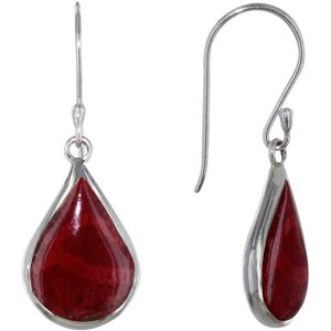 LES POULETTES BIJOUX Boucles d'Oreilles Argent Petite Goutte Couleur Corail