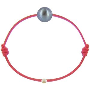 LES POULETTES BIJOUX Bracelet La Perle de Culture Noire des Poulettes - Classics - Rouge