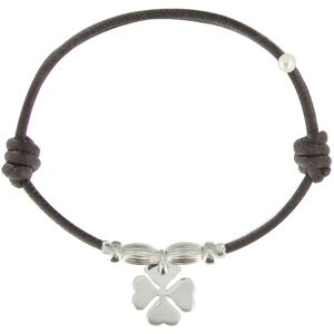 LES POULETTES BIJOUX Bracelet Lien Trefle Argent - Classics - Marron fonce