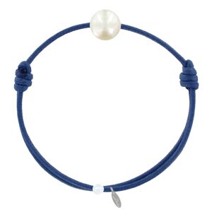 LES POULETTES BIJOUX Bracelet La Perle de Culture Blanche des Poulettes - Colors - Bleu Jean