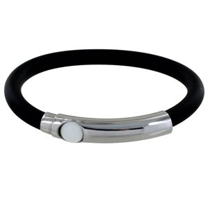 LES POULETTES BIJOUX Bracelet Argent Bille et Silicone - Classics - Noir