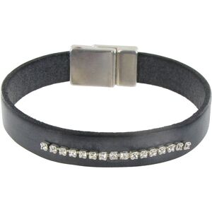 LES POULETTES BIJOUX Bracelet Cuir et Barrette de Strass - Classics - Gris