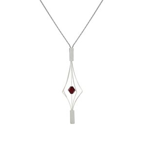 LES POULETTES BIJOUX Collier Argent Lanterne et Cristal - Petit Modele - Rouge