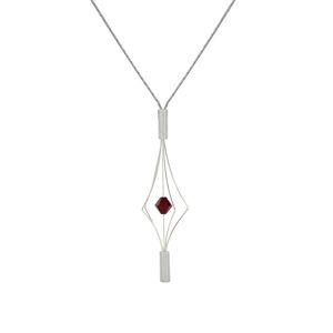 LES POULETTES BIJOUX Collier Argent Lanterne et Cristal - Petit Modèle - Rouge