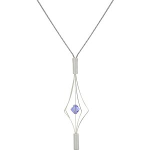 LES POULETTES BIJOUX Collier Argent Lanterne et Cristal - Petit Modele - Violet clair