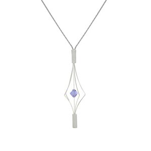 LES POULETTES BIJOUX Collier Argent Lanterne et Cristal - Petit Modèle - Violet clair