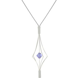 LES POULETTES BIJOUX Collier Argent Lanterne et Cristal - Grand Modèle - Violet clair