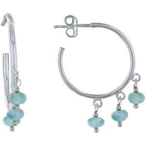 LES POULETTES BIJOUX Boucles d'Oreilles Argent Creoles et Breloques Anneaux de Larimar