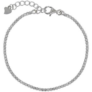 LES POULETTES BIJOUX Bracelet Argent Rhodie Petits Carres de Strass