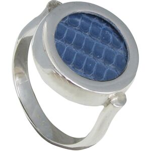 LES POULETTES BIJOUX Bague Argent Ronde Pastilles Cuir Interchangeables Couleurs Automne