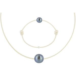 LES POULETTES BIJOUX Set Collier et Bracelet Lien La Perle Noire des Poulettes - Classics - Beige clair