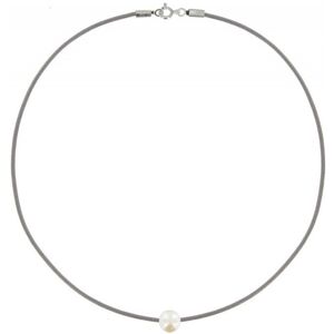 LES POULETTES BIJOUX Collier La Perle Blanche des Poulettes - Classics - Gris