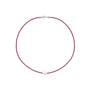 LES POULETTES BIJOUX Collier La Perle Blanche des Poulettes - Classics - Rouge