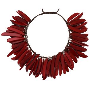 LES POULETTES BIJOUX Collier Flamme en Tagua - Classics - Rouge