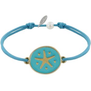 LES POULETTES BIJOUX Bracelet Lien Médaille en Laiton Etoile émaillée Turquoise - Turquoise