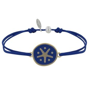 LES POULETTES BIJOUX Bracelet Lien Médaille en Laiton Etoile Émaillée Bleue - Bleu