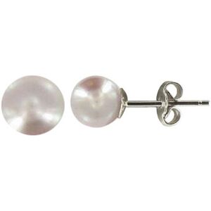 LES POULETTES BIJOUX Boucles d'Oreilles Clou Argent et Perles de Culture 6.5-7 mm - Classics - Rose