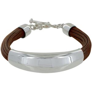 LES POULETTES BIJOUX Bracelet Argent Demi-Jonc sur Fils de Coton - Classics - Marron fonce