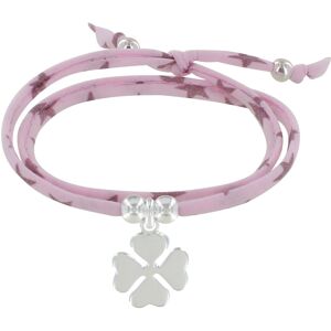 LES POULETTES BIJOUX Bracelet Double Tour Lien Etoiles et Trefle Argent - Classics - Role pale