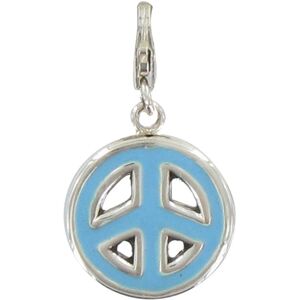 LES POULETTES BIJOUX Charms Argent Medaille Paix Emaille - Classics - Turquoise