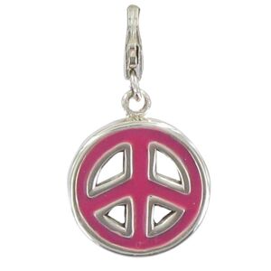 LES POULETTES BIJOUX Charms Argent Medaille Paix Emaille - Classics - Fuchsia