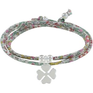 LES POULETTES BIJOUX Bracelet Double Tour Lien Liberty et Trefle Argent - Classics - Rose