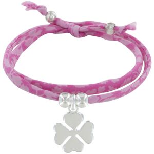 LES POULETTES BIJOUX Bracelet Double Tour Lien Liberty et Trefle Argent - Colors - Rose