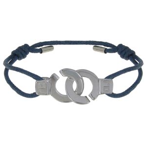 LES POULETTES BIJOUX Bracelet Lien Argent Menottes - Classics - Bleu Navy