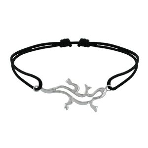 LES POULETTES BIJOUX Bracelet Argent Salamandre Lien Noir - Publicité