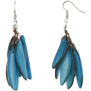 LES POULETTES BIJOUX Boucles d'Oreilles Flamme en Tagua - Classics - Turquoise